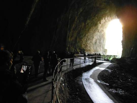 The exit of the cave tour. A picture just can't do justice to the size.